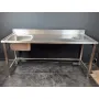 Plonge inox 1 bac + vide ordure 1900x700x900