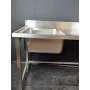 Plonge inox 1 bac + vide ordure 1900x700x900