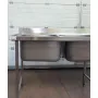 Plonge inox sur mesure 2 bacs 2200x700x900