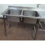 Plonge inox sur mesure 2 bacs 2200x700x900