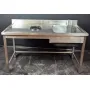 Plonge inox 1 bac + trou de vidange 1500x600x850