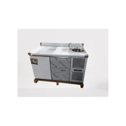 Table réfrigérée 2 portes + dessus avec évier Prof 700 - Coldline