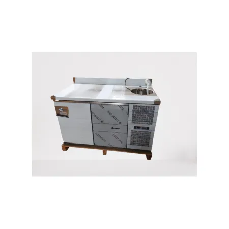 Table réfrigérée 2 portes + dessus avec évier Prof 700 - Coldline