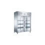 Armoire inox positive avec évaporateur ventilé - 2 portes vitrées - 1400 L - Furnotel