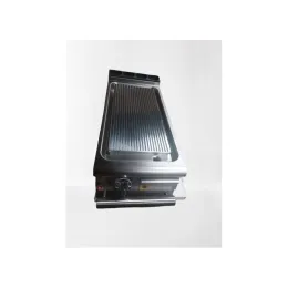 Plancha gaz - Plaque chrome dur rainurée - Largeur 400 mm - Gamme QUEEN 900 - Baron Professional
