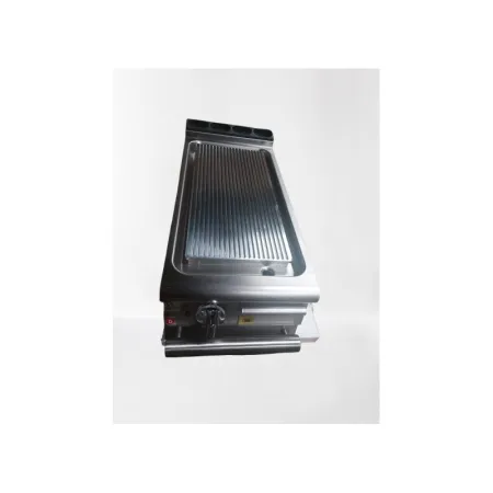 Plancha gaz - Plaque chrome dur rainurée - Largeur 400 mm - Gamme QUEEN 900 - Baron Professional