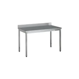 Table adossée inox profondeur 700 mm - Longueur 2000 mm - Avec étagère - Nosem