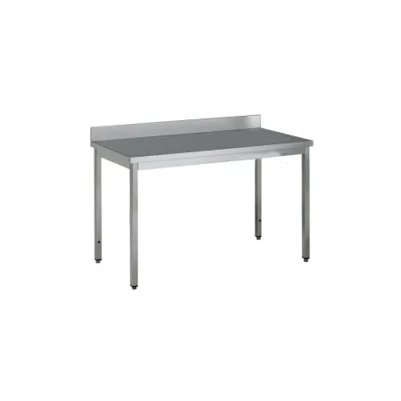 Table adossée inox profondeur 700 mm - Longueur 2000 mm - Avec étagère - Nosem
