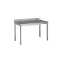 Table adossée inox profondeur 700 mm - Longueur 2000 mm - Avec étagère - Nosem