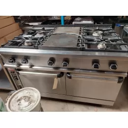 Fourneau 4 feux, plaque coup de feu sur 2 fours gaz